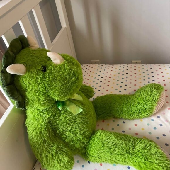 Jumbo Dinosaur Triceratops stuffed animal Plush green - Picture 2 of 3